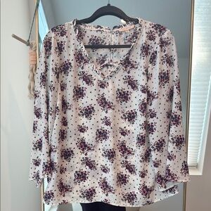 Like New Skies Are Blue Floral 3/4 Sleeve Blouse